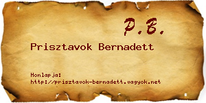 Prisztavok Bernadett névjegykártya